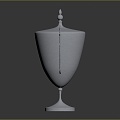 Modern Trophy Champions Trophy Silver Cup 3d model