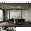 New Chinese-style private dining box 3d model