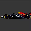 Red Bull Formula 1 Race Car With BYBIT Oracle Logos Blue Yellow Livery Design