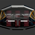 Futuristic Car With Red Blue Silver Color Scheme And Geometric Body Design