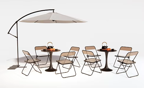 Modern Outdoor Table and Chair Outdoor Chair Iron Leisure Chair 3d model