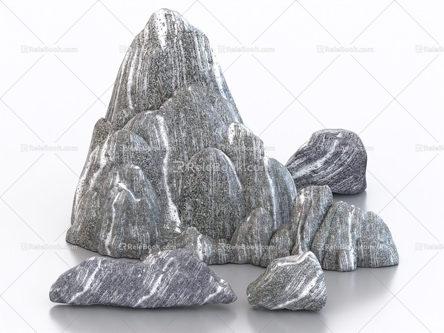 Landscape stone stone stone rockery marble hemp stone 3d model