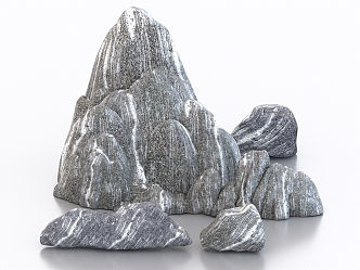 Landscape stone rockery marble hemp stone 3d model