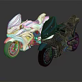 Futuristic Metallic Motorcycles With Sleek Design Transparent Windshields And Reflective Surfaces