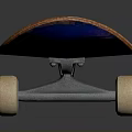 Durable Skateboard With Black Deck Orange Edge And Smooth Wheels For Daily Use