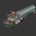 MACK Heavy Duty Tanker Truck With Red Cab And Shiny Silver Tank