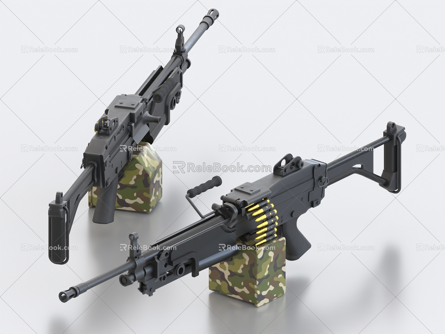 Machine Gun Machine Gun Weapon Firearms 3d model