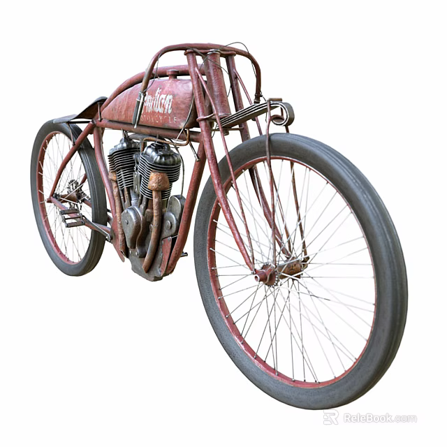 Rusty Vintage Motorcycle With Classic Design And Details 3d model 