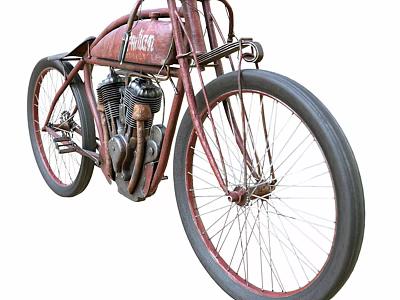 Rusty Vintage Motorcycle With Classic Design And Details 3d model