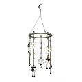 Adorable Hanging Decor With Circular Frame Sheep Figures Daisy And Wooden Beads