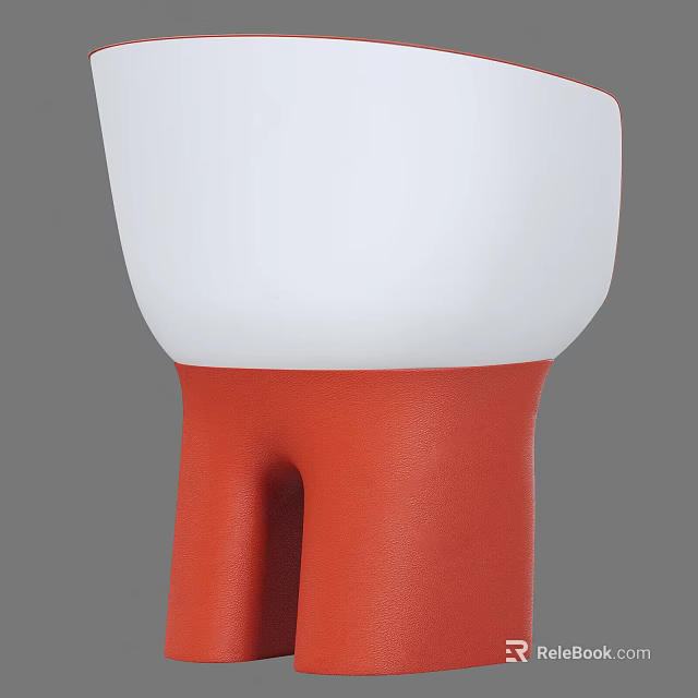 Modern Single Sofa with White and Orange Stylish Design for Comfortable Living Room Use 3d model 