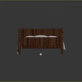 Cozy Bed With Wooden Frame White Bedspread And Red Heart Pattern Design