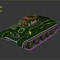 Green Military Tank Model Featuring Tracks Turret And St George Markings