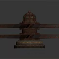 Industrial Mechanical Equipment With Rusted Metal Blades And Radial Structure
