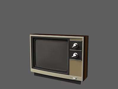 Vintage Television Set With Wooden Frame And Control Knobs On Front Panel 3d model