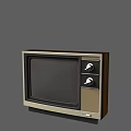 Vintage Television Set With Wooden Frame And Control Knobs On Front Panel 3d model