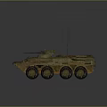 Armored Military Vehicle With Camouflage Pattern Six Wheels And Turret Cannon