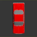 Classic Red Vintage Car With White Stripe And Glossy Body Reflection