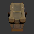 Airplane Interior Comfortable Seat Design With Beige Upholstery And Armrests