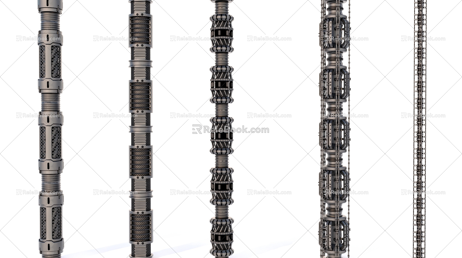 Sci-fi Pipe Hose Cable 3d model