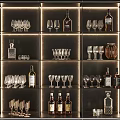 Wine Whisky Wine with Goblet Drinks 3d model