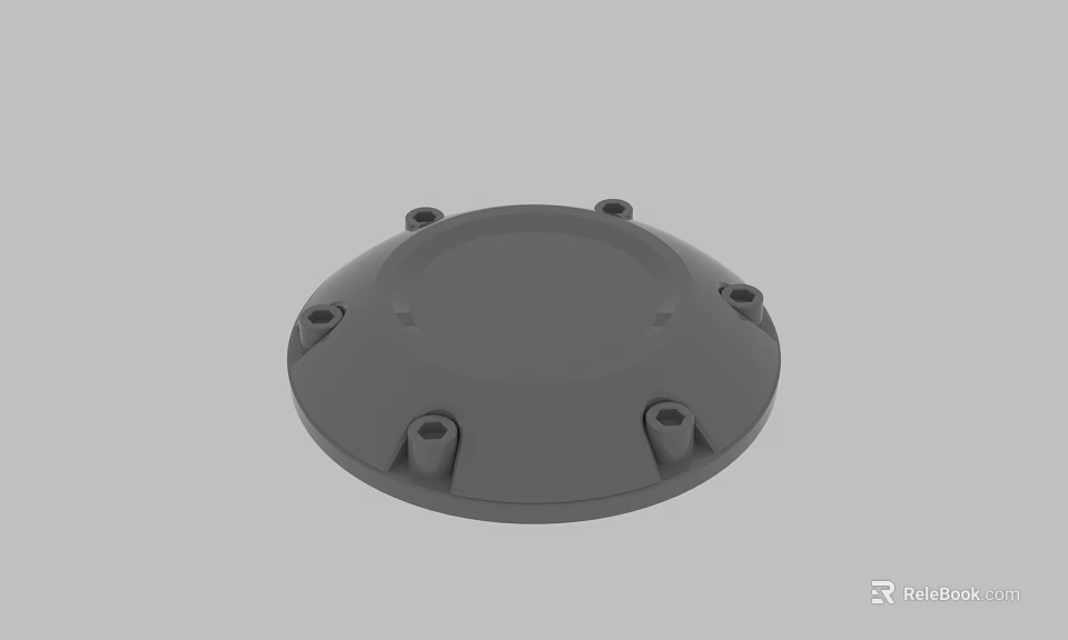 Durable Gray Circular Mechanical Cover With Multiple Holes And Stable Structure 3d model 