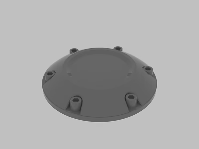 Durable Gray Circular Mechanical Cover With Multiple Holes And Stable Structure 3d model