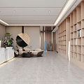 Modern Hotel Lobby Interior With Marble Reception Desk Sofa Area Decorative Mirror And City View