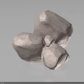 Three White Natural Stones Placed On Black Reflective Surface For Decorative Use