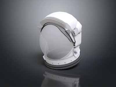 White Astronaut Helmet With Transparent Visor Detailed Structure And Reflective Surface 3d model