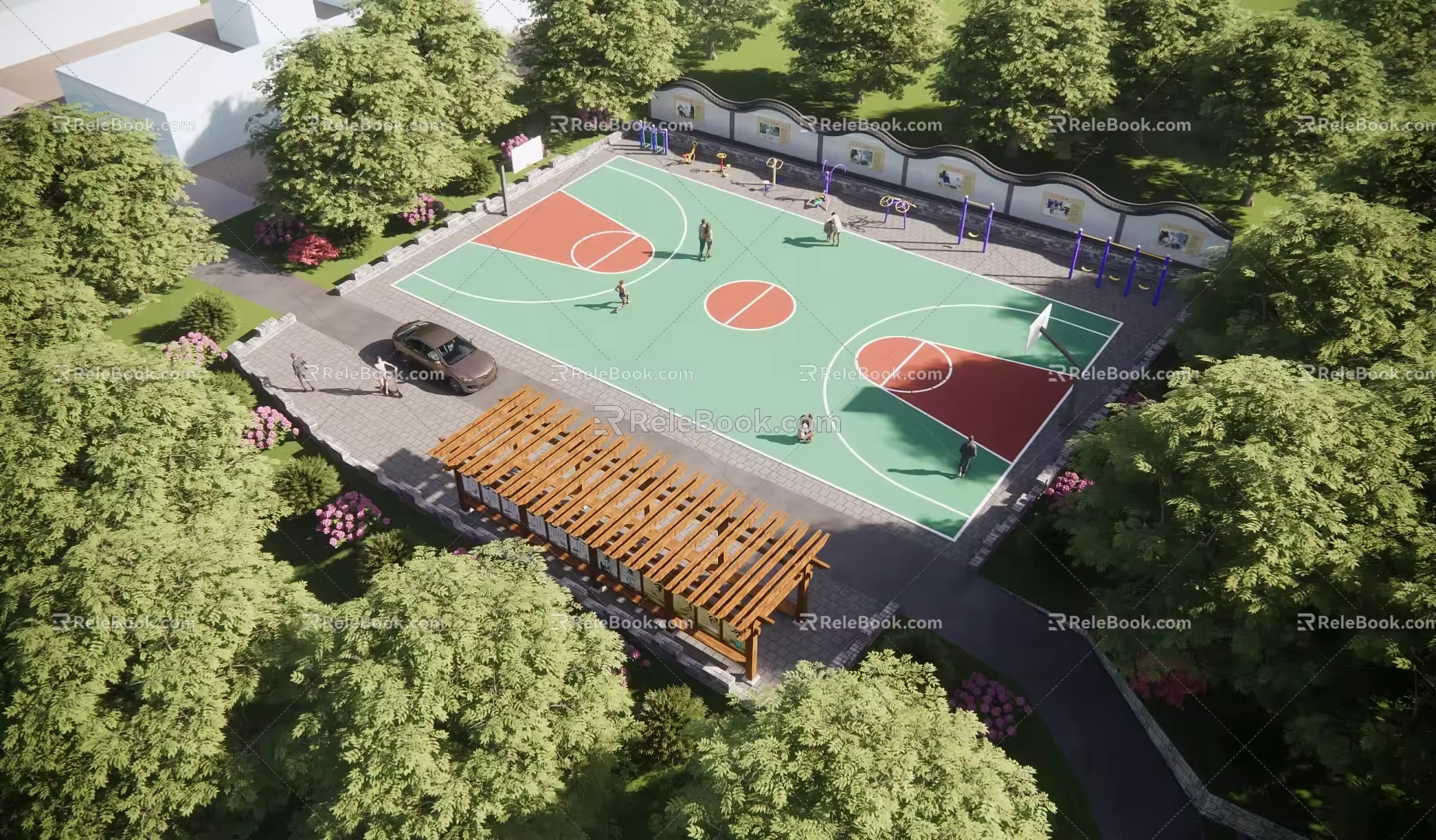 Beautiful Country Activity Square 3d model