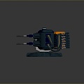 Turret Turntable Railgun Sci-fi Tower Defense Game Tower Defense Sci-fi Turret Game Turret Game Battery 3d model