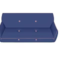 Blue Sectional Sofa With Pink Button Tufting And Pink Stitching Details 3d model