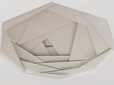 Modern Light Colored Polyhedral Folding Layered Ceiling Design Structure 3d model