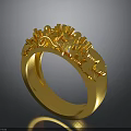 Elegant Golden Ring With Exquisite Design And Intricate Decorative Patterns
