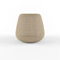Woven Beige Stools With Artisanal Design Textured Surface And Various Shapes