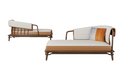 New Chinese-style chaise longue 3d model