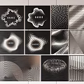 Stylish Bedroom Accent Wall With Black And White Geometric Patterns Lines Dots And Waves