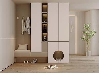 Modern Entrance Shoe Cabinet 3d model