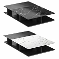 Modern Sofa Coffee Table Set With Black And White Marble Top Modern Design 3d model