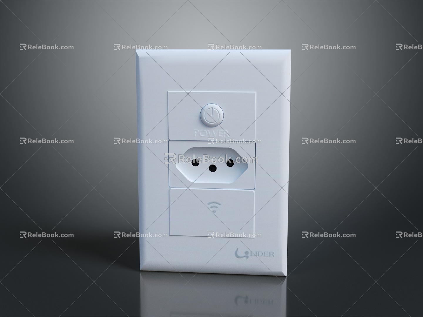 Socket Power Outlet Wall Outlet Power Plug Board 3d model