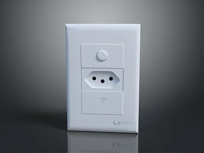 White Legrand Switch Panel With Switch Socket And WiFi Icon Design 3d model