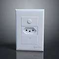 White Legrand Switch Panel With Switch Socket And WiFi Icon Design 3d model