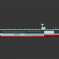 Large Water Transport Ship With Blue Deck And Hull Numbers 16 102