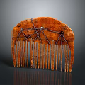 Wooden Comb With Arched Top And Crossed Metal Wire Decoration For Daily Use