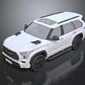 White Toyota SUV With Black Wheels Roof Rack And Rugged Exterior Design
