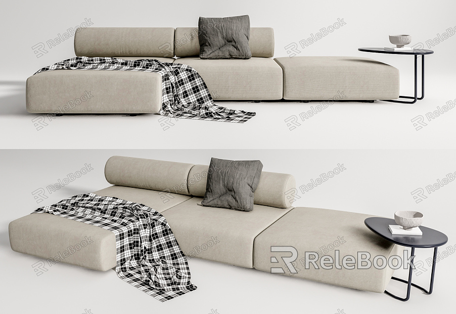 Modern corner sofa multiplayer sofa model