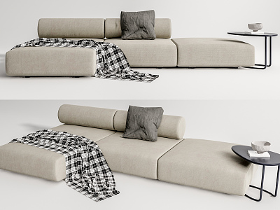 Modern corner sofa multiplayer sofa model