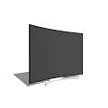 Modern Curved Television With Black Screen Silver Stand And Sleek Contemporary Design