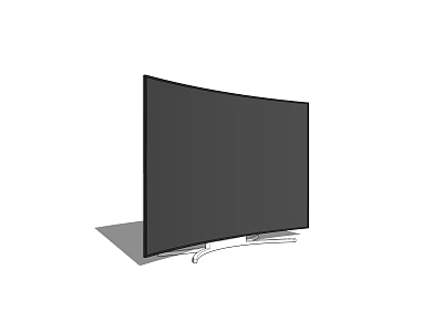 Modern Curved Television With Black Screen Silver Stand And Sleek Contemporary Design 3d model